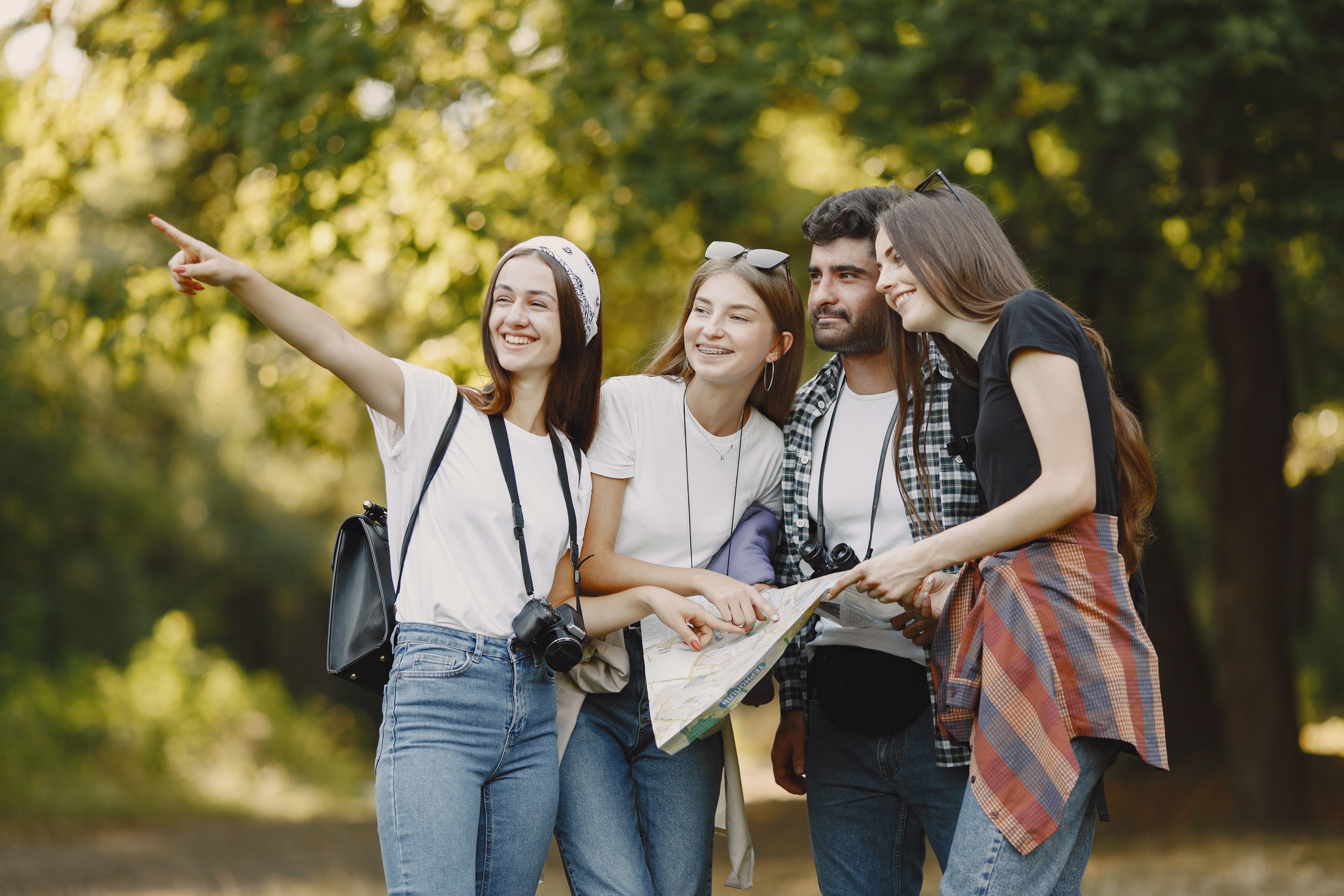 Friends meeting socializing travel